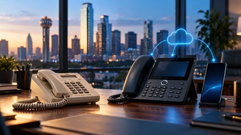 Desk phone and IP phone with cloud icon